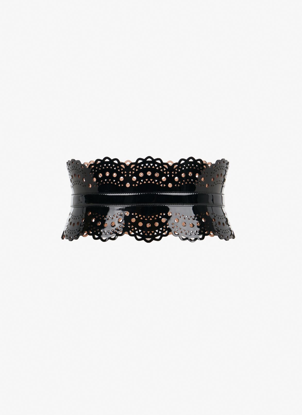 Bustier belt in vienne wave calfskin ALAÏA BLACK BUSTIER BELT IN VIENNE WAVE CALFSKIN